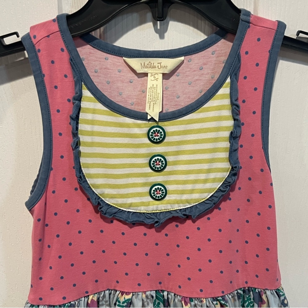 Matilda Jane put on a show cookie dress pink polka dot mixed floral print 6 - Picture 4 of 9